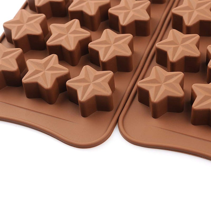 homEdge 15-Cavity Star Shaped Chocolate Mold, Set of 4PCS Non Stick Silicone Mold for Candy Chocolate Jelly, Ice Cube-Pay Attention to the Size - Image 5